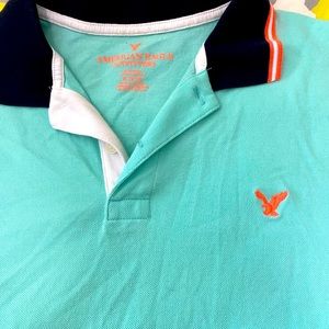American Eagle Turquoise Polo Tee